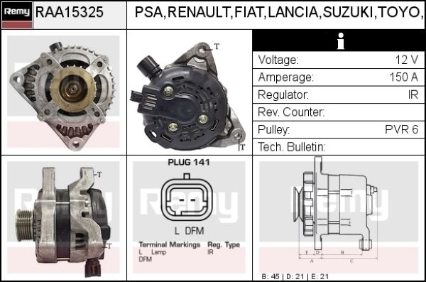 DELCO REMY Laturi RAA15325